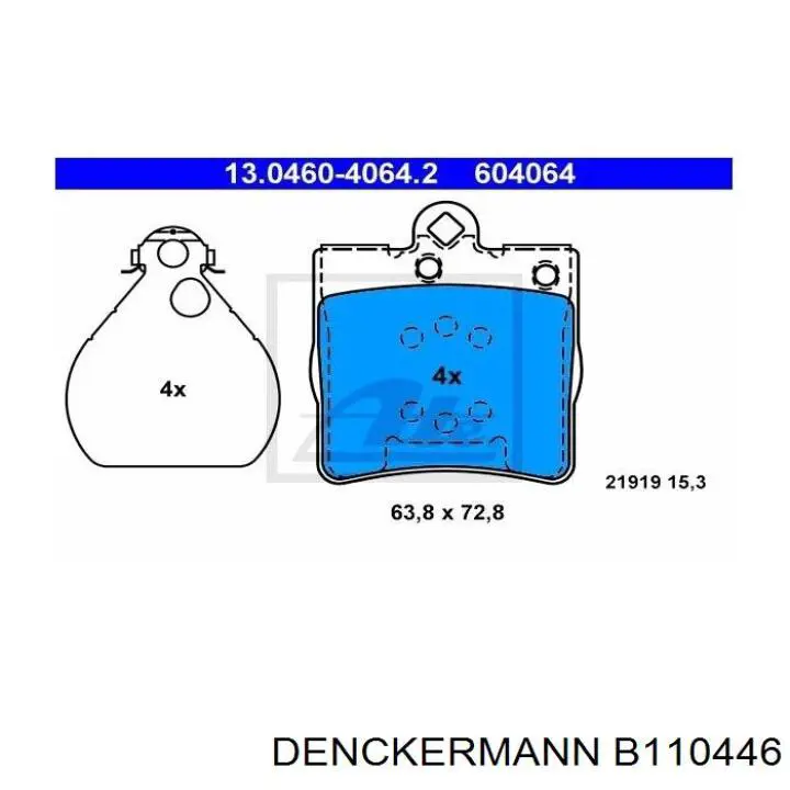 Задні дискові колодки Denckermann B110446