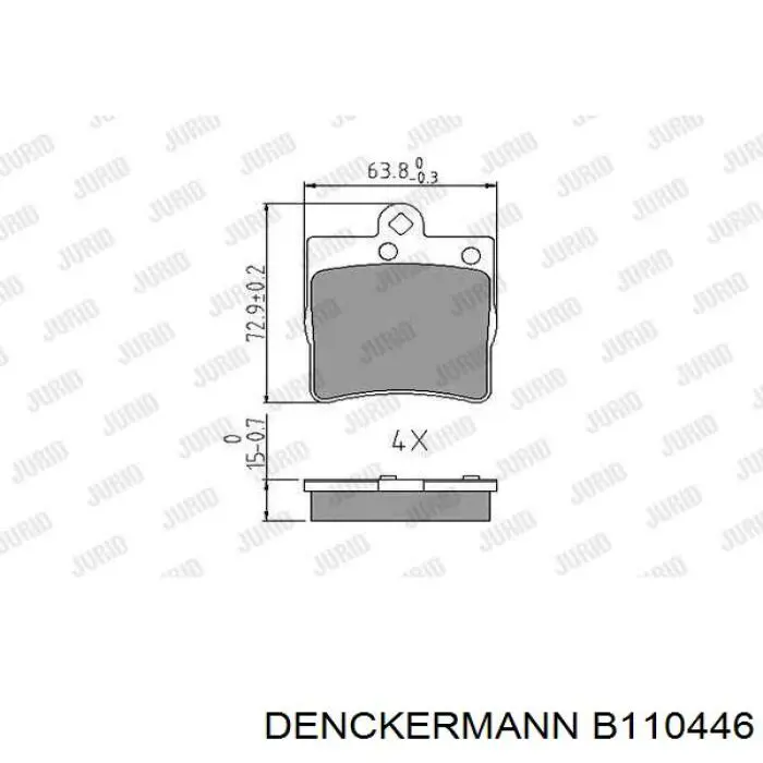 Купити B110446 Denckermann Задні колодки