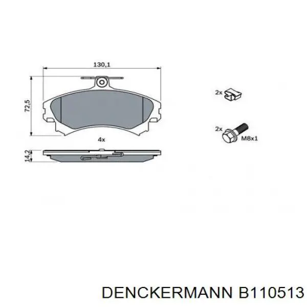 Купити B110513 Denckermann Колодки гальмівні передні, дискові