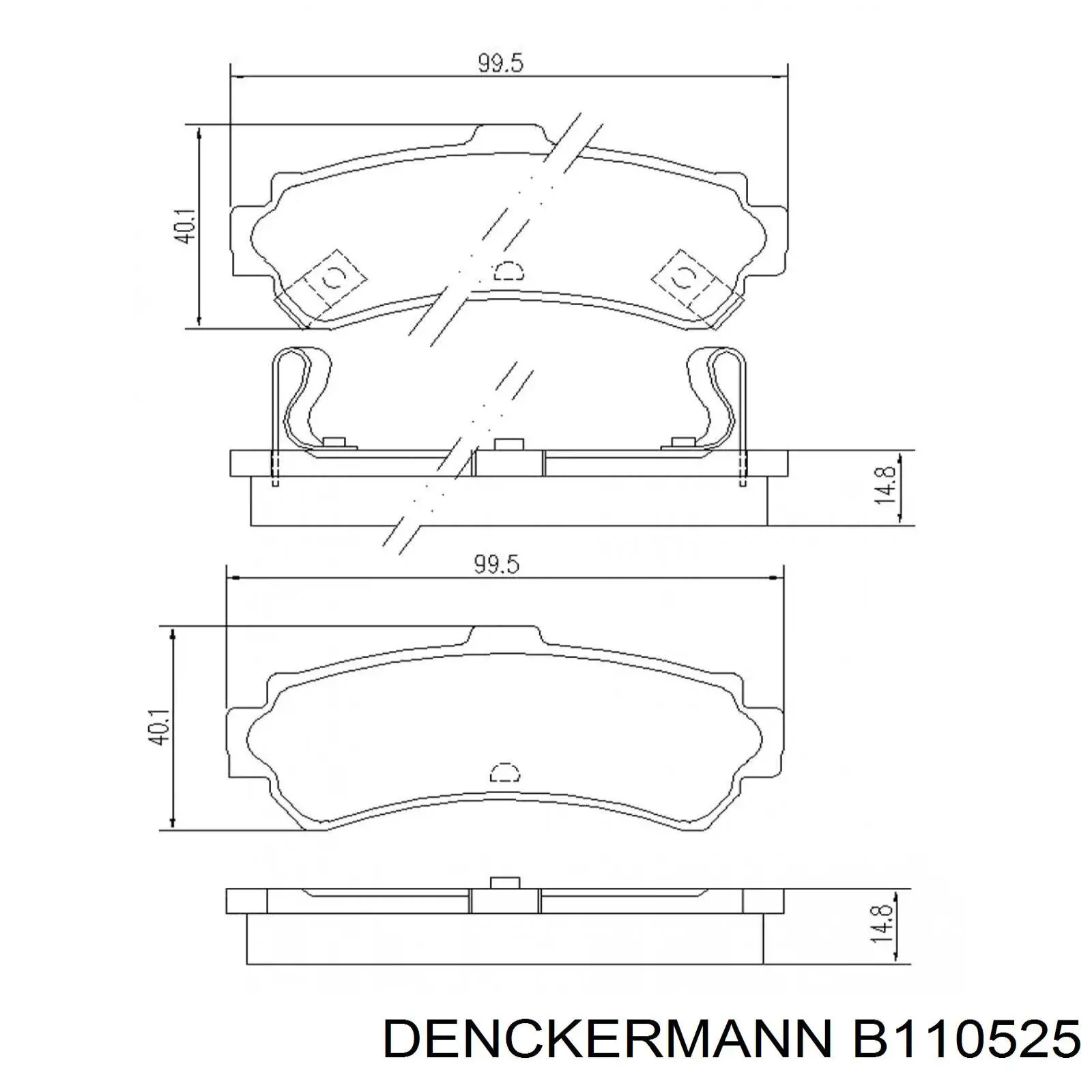 Колодки гальмові задні, дискові B110525 Denckermann