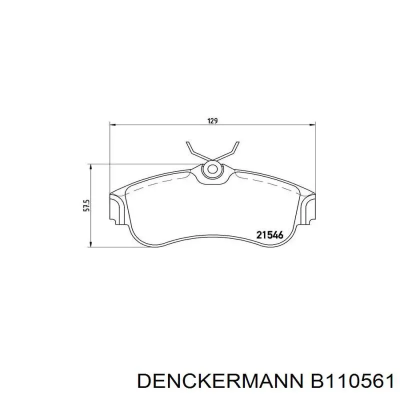 Купити B110561 Denckermann Колодки гальмівні передні, дискові