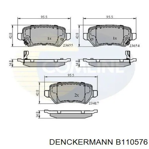 B110576 Denckermann Колодки гальмівні задні, дискові