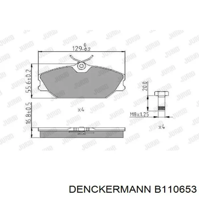 Гальмівні колодки Denckermann B110653 ціна, від 18.04 USD