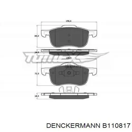 Гальмівні колодки Denckermann B110817 ціна, від 24.22 USD