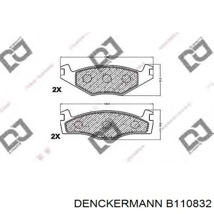 Гальмівні колодки Denckermann B110832 ціна, від 12.66 USD