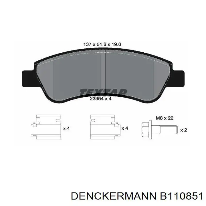 Гальмівні колодки Denckermann B110851 ціна, від 16.78 USD