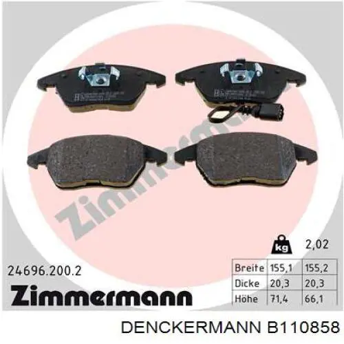 Гальмівні колодки Denckermann B110858 ціна, від 21.62 USD