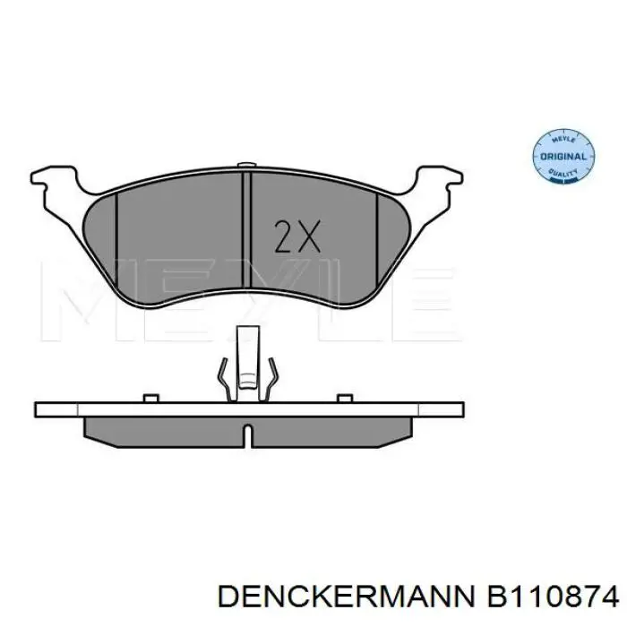 B110874 Denckermann Колодки гальмівні задні, дискові