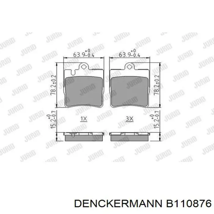 Купити B110876 Denckermann Задні колодки