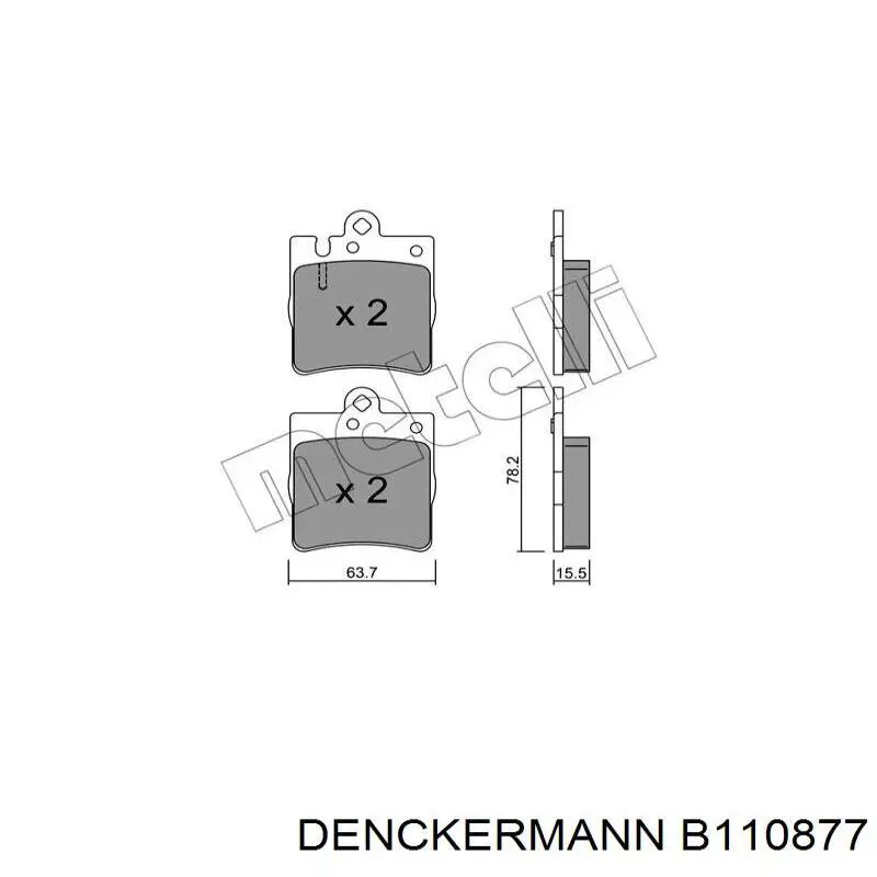 Купити B110877 Denckermann Задні колодки