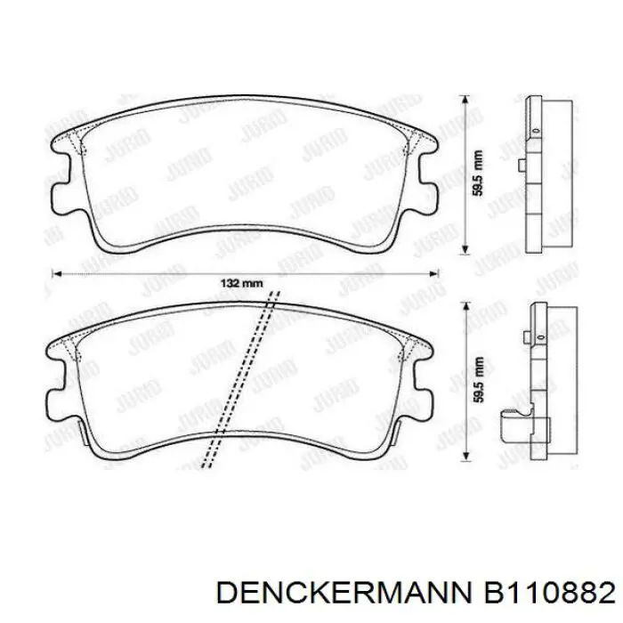 B110882 Denckermann Передні гальмівні колодки