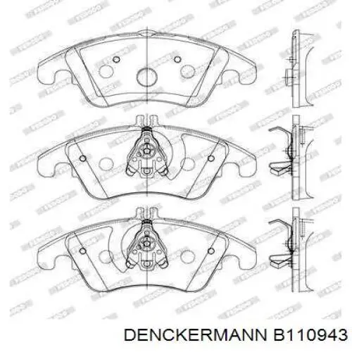 Купити B110943 Denckermann Колодки гальмівні передні, дискові