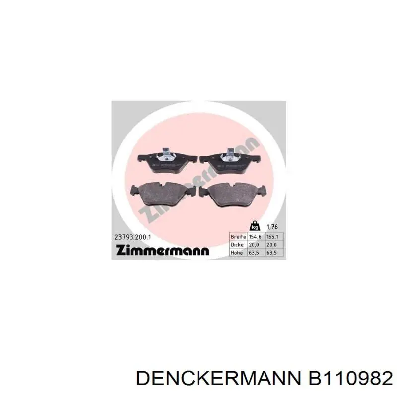 Тормозні колодки Denckermann B110982