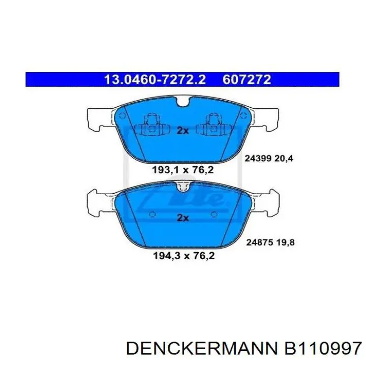 Гальмівні колодки Denckermann B110997 ціна, від 39.09 USD