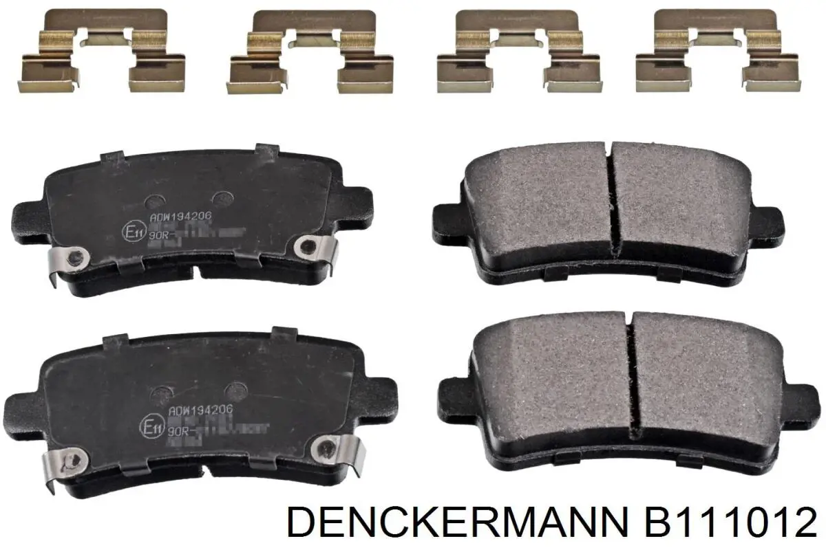 B111012 Denckermann Колодки гальмівні задні, дискові