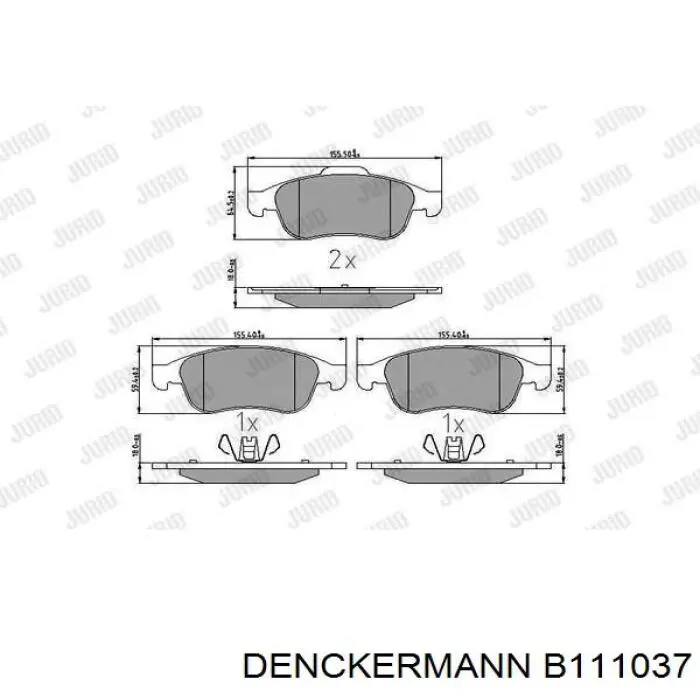 B111037 Denckermann Передні гальмівні колодки