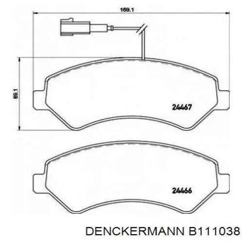 Гальмівні колодки Denckermann B111038 ціна, від 28.23 USD