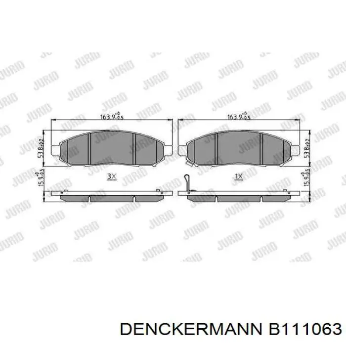 B111063 Denckermann Передні гальмівні колодки
