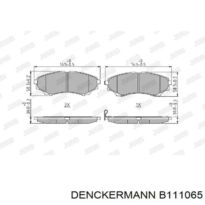 B111065 Denckermann Передні гальмівні колодки