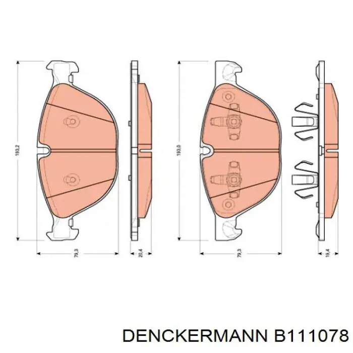 Гальмівні колодки Denckermann B111078 ціна, від 40.06 USD