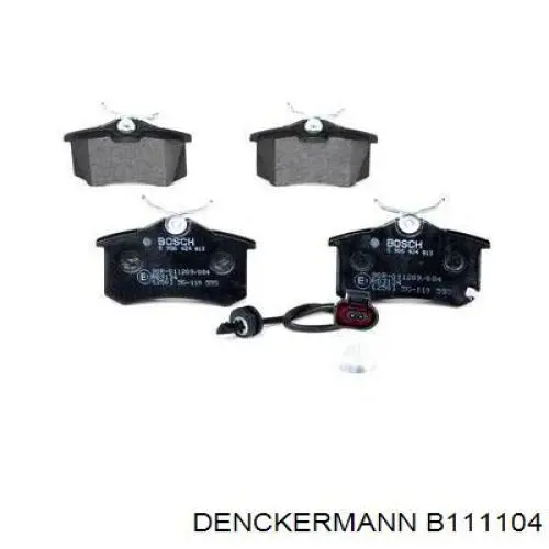 B111104 Denckermann колодки гальмові задні, дискові