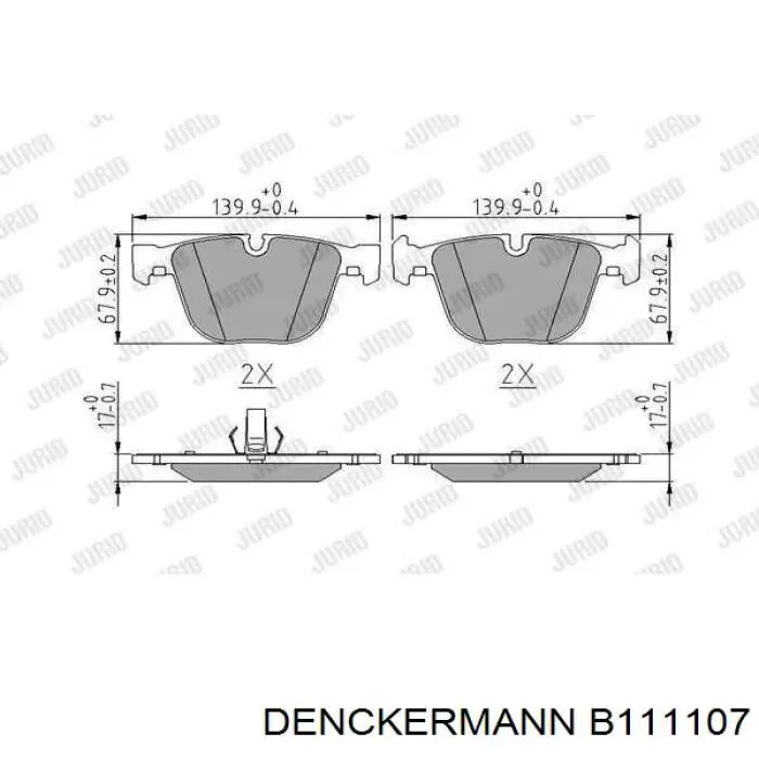 Задні гальмівні колодки Denckermann B111107 ціна, від 27.20 USD