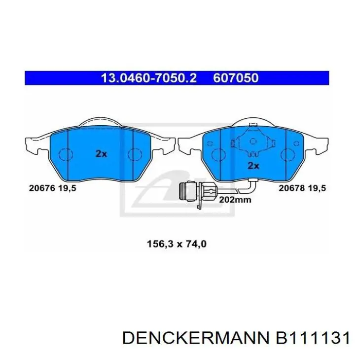 Купити B111131 Denckermann Задні колодки