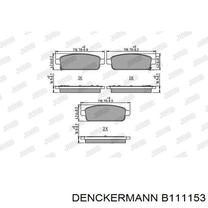 Задні гальмівні колодки Denckermann B111153 ціна, від 15.99 USD
