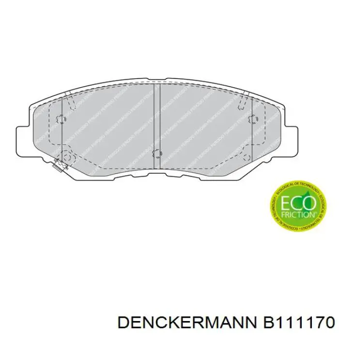 Купити B111170 Denckermann Колодки гальмівні передні, дискові