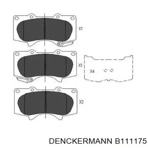 Колодки гальмові задні, дискові B111175 Denckermann