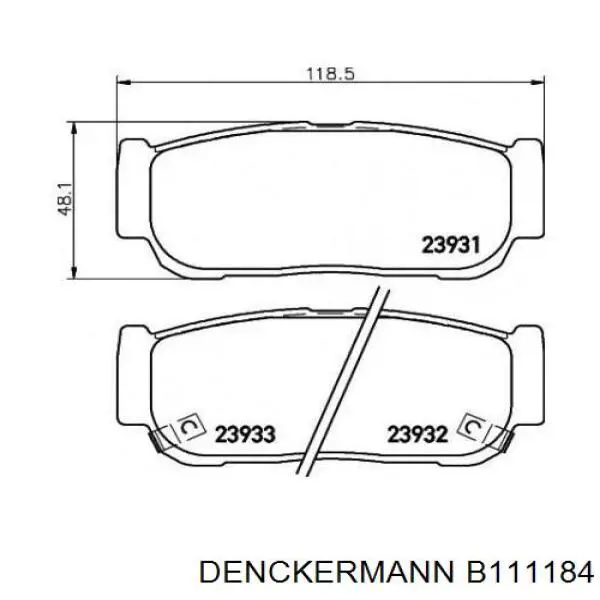 Задні гальмівні колодки Denckermann B111184 ціна, від 19.17 USD
