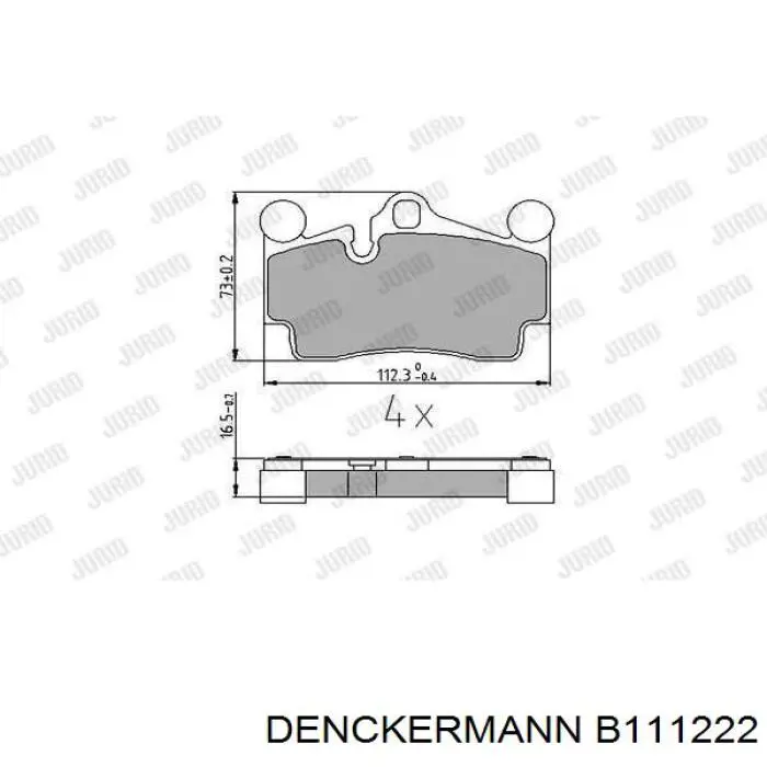 B111222 Denckermann Колодки гальмівні задні, дискові