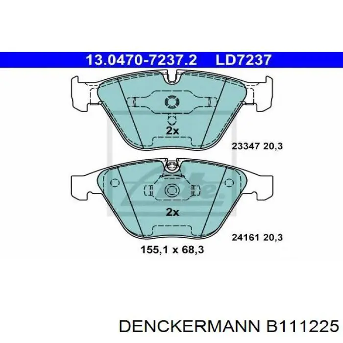 Передні тормозні колодки B111225 Denckermann