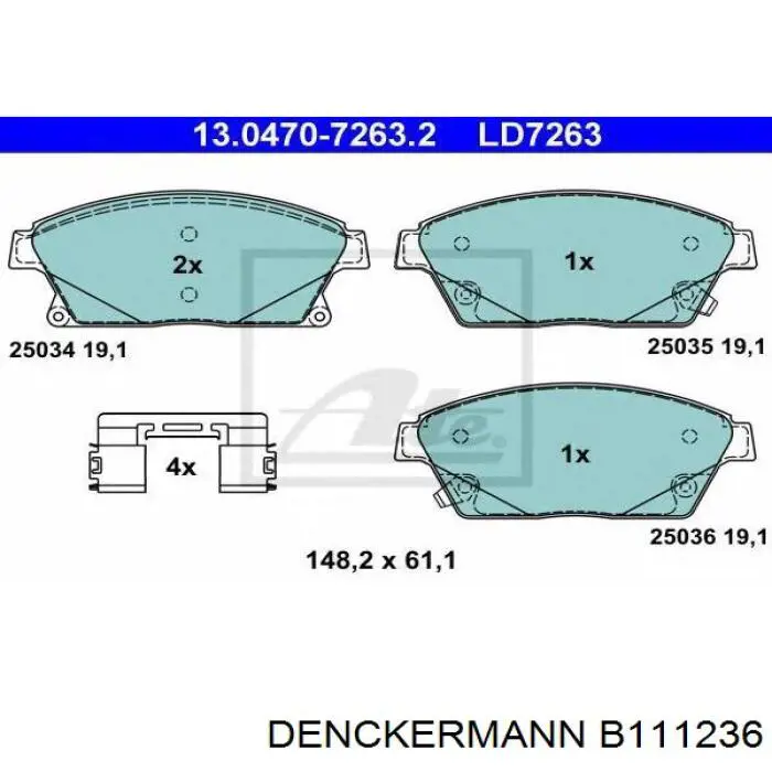 Тормозні колодки Denckermann B111236
