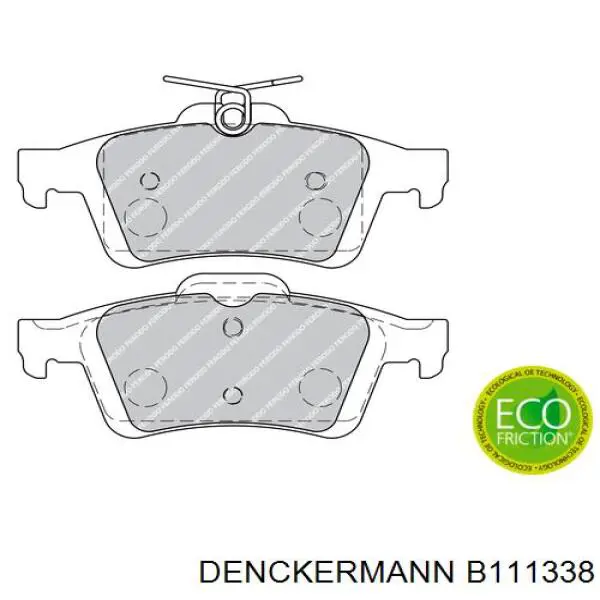 Задні гальмівні колодки Denckermann B111338 ціна, від 17.34 USD