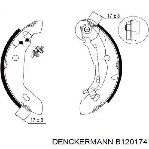 Колодки гальмові задні, барабанні Denckermann B120174 ціна, від 18.76 USD