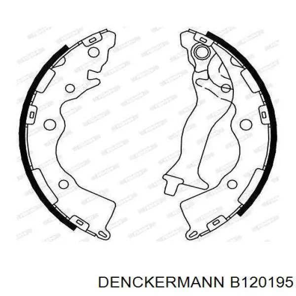 B120195 Denckermann колодки гальмові задні, барабанні