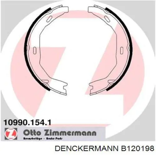 Колодки ручника/стоянкового гальма B120198 Denckermann