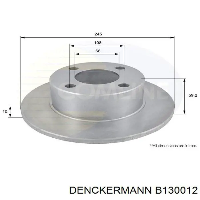 Задні дискові гальма Denckermann B130012 ціна, від 23.46 USD