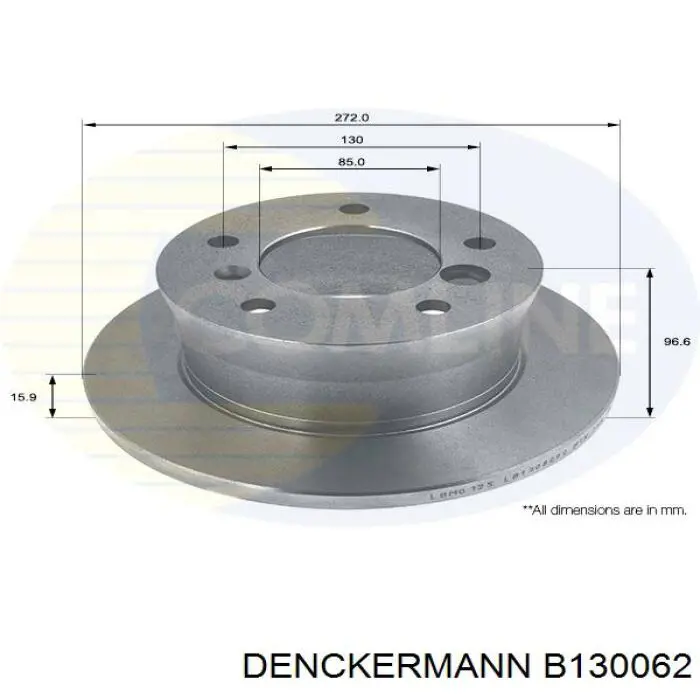Гальмівні диски B130062 Denckermann