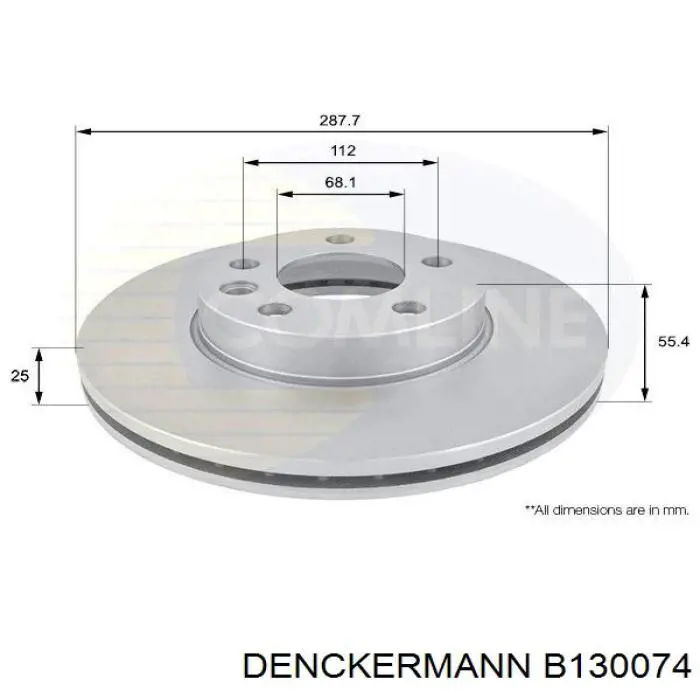 Гальмівні диски передні B130074 Denckermann
