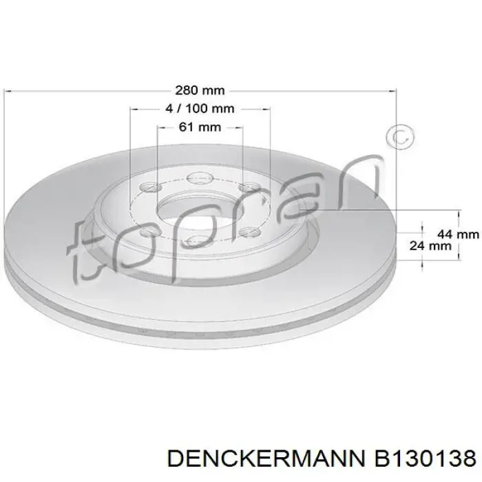 Купити B130138 Denckermann Ротор гальмівний