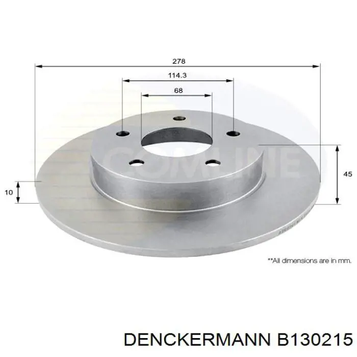 Задні дискові гальма Denckermann B130215 ціна, від 29.34 USD