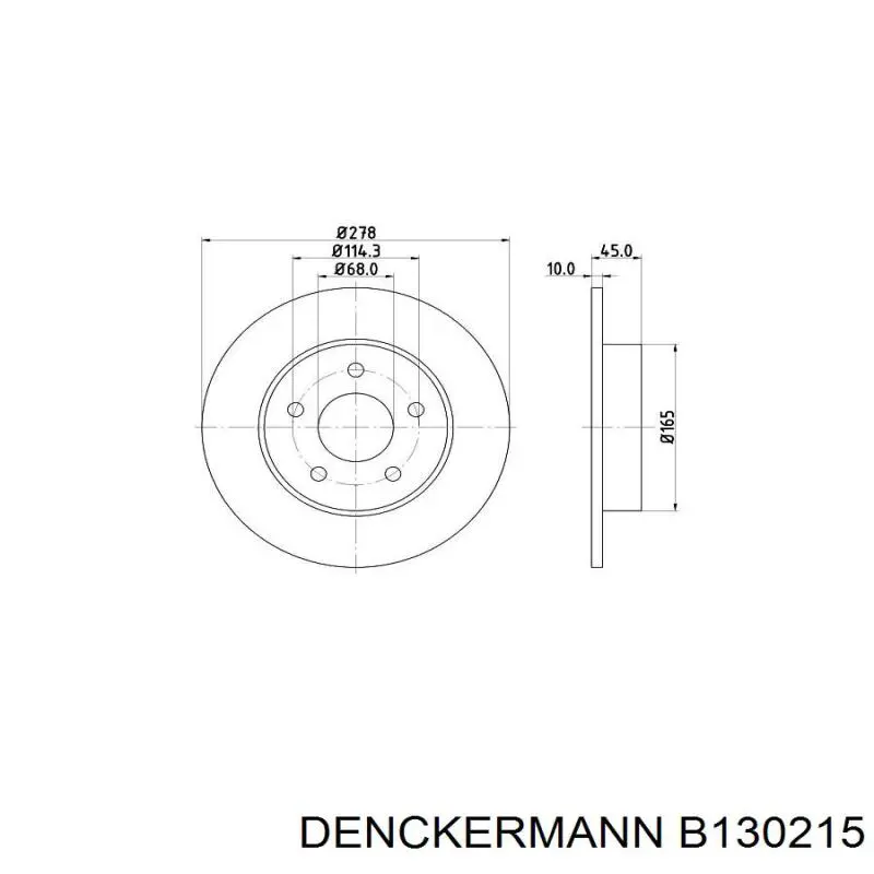 Диск гальмівний задній Denckermann B130215