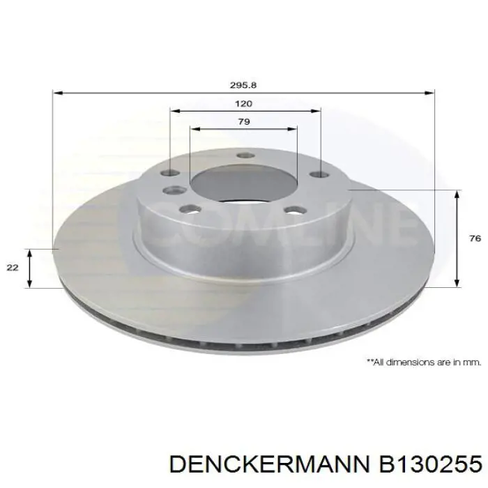 Диск гальмівний передній B130255 Denckermann