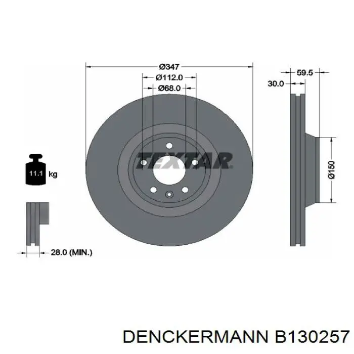 Купити B130257 Denckermann Ротор гальмівний