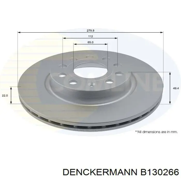 Купити B130266 Denckermann Ротор гальмівний
