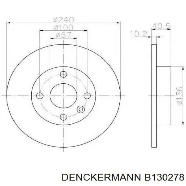 Гальмівні диски B130278 Denckermann