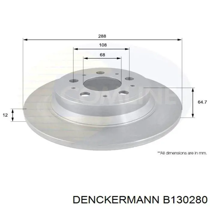 Гальмівні диски B130280 Denckermann