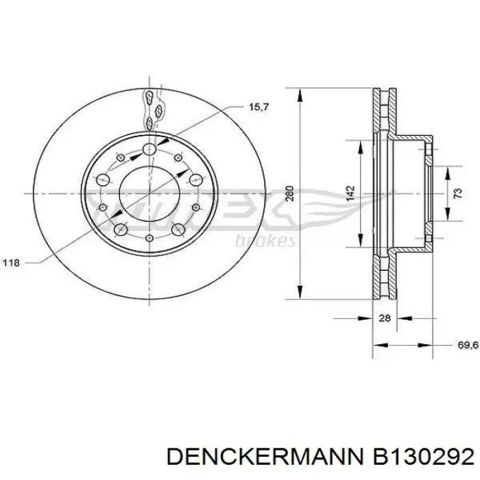 Гальмівні диски передні B130292 Denckermann